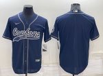 Dallas Cowboys Customized Navy Cool Base Stitched Baseball Jersey