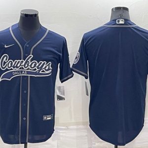 Dallas Cowboys Customized Navy Cool Base Stitched Baseball Jersey