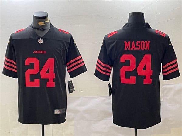 San Francisco 49ers #24 Jordan Mason Black Vapor Untouchable Limited Stitched Jersey
