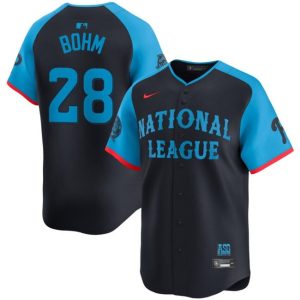 National League #28 Alec Bohm Navy 2024 All-Star Limited Stitched Jersey