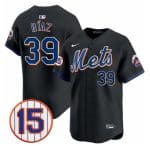 New York Mets #39 Edwin Diaz Black Jerry Grote Patch Vapor Premier Limited Stitched Jersey