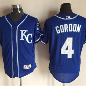 Royals #4 Alex Gordon Royal Blue Flexbase Authentic Collection Stitched Jersey