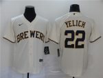 Milwaukee Brewers #22 Christian Yelich White Cool Base Stitched Jersey