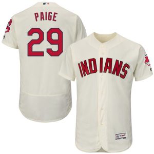 Indians #29 Satchel Paige Cream Flexbase Authentic Collection Stitched Jersey