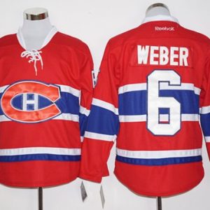 Canadiens #6 Shea Weber Red Home Stitched Jersey