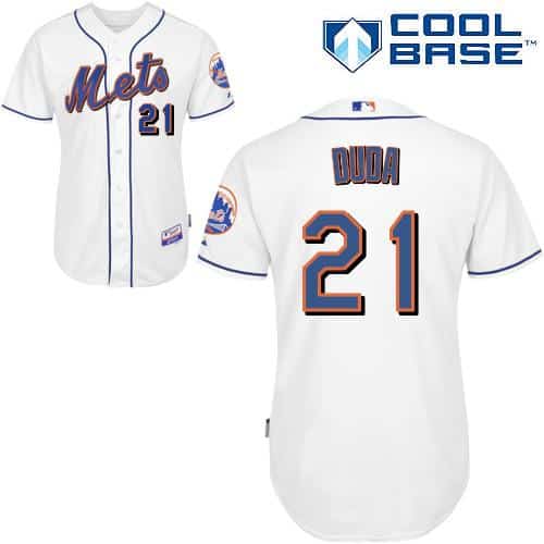 Mets #21 Lucas Duda White Cool Base Stitched Jersey