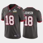 Tampa Bay Buccaneers #18 Tyler Johnson Grey 2021 Super Bowl LV Limited Stitched Jersey