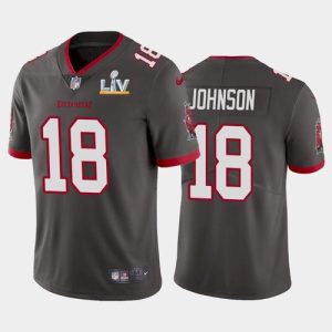 Tampa Bay Buccaneers #18 Tyler Johnson Grey 2021 Super Bowl LV Limited Stitched Jersey