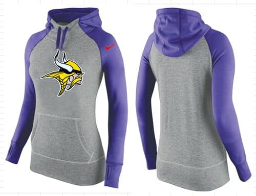 Nike Minnesota Vikings Performance Hoodie Grey Purple_2