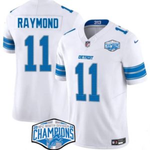 Detroit Lions #11 Kalif Raymond White 2024 NFC North Champions F.U.S.E. Vapor Limited Stitched Jersey