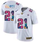 Dallas Cowboys #21 Ezekiel Elliott White Crucial Catch Limited Stitched Jersey