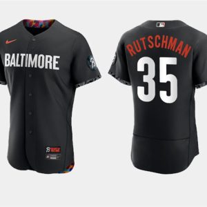 Baltimore Orioles #35 Adley Rutschman Black 2023 City Connect Flex Base Stitched Jersey