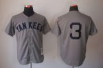 Mitchell And Ness 1929 Yankees #3 Babe Ruth Grey Throwback Stitched Jersey