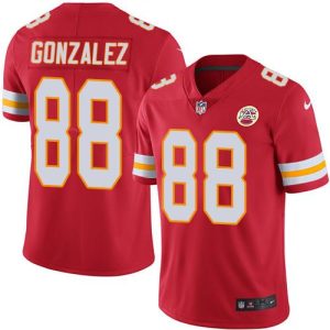 Chiefs #88 Tony Gonzalez Red Stitched Limited Rush Nike Jersey