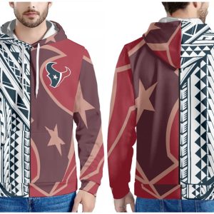 Houston Texans Red Black White Pullover Hoodie