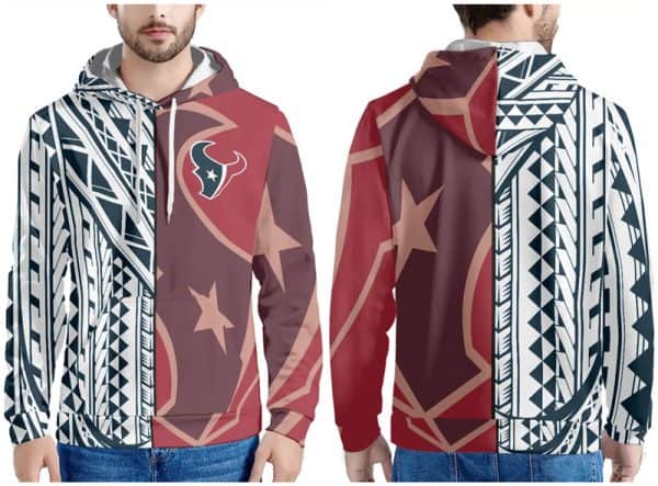 Houston Texans Red Black White Pullover Hoodie