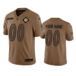 Pittsburgh Steelers Custom 2023 Brown Salute To Setvice Limited Stitched Jersey