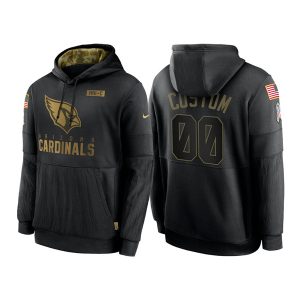 Arizona Cardinals Customized 2020 Black Salute To Service Sideline Performance Pullover NFL Hoodie