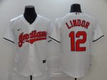 Cleveland Indians #12 Francisco Lindor White Cool Base Stitched Jersey