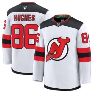 New Jersey Devils #86 Jack Hughes White 2024-25 Away Stitched Jersey