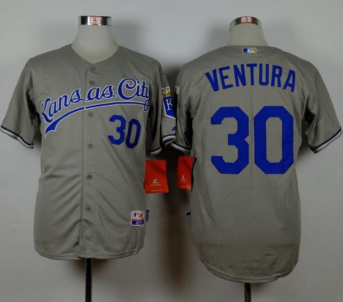 Royals #30 Yordano Ventura Grey Road Cool Base Stitched Jersey
