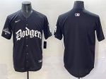 Los Angeles Dodgers Blank Black 2025 LA Gothic Style With 2024 World Series Champions Patch Vapor Premier Limited Stitched Jersey