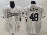 New York Yankees #48 Anthony Rizzo White With Patch Cool Base Stitched Jersey