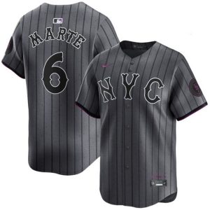 New York Mets #6 Starling Marte Graphite 2024 City Connect Limited Stitched Jersey
