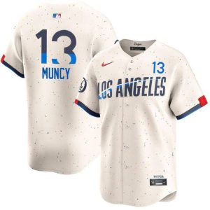 Los Angeles Dodgers #13 Max Muncy Cream 2024 City Connect Limited Stitched Jersey