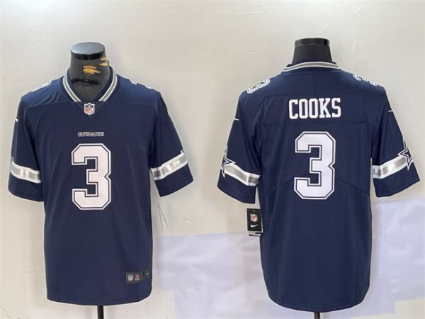 Dallas Cowboys #3 Brandin Cooks Navy Vapor Untouchable Limited Stitched Jersey