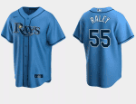 Tampa Bay Rays #55 Luke Raley Light Blue Cool Base Stitched Jersey