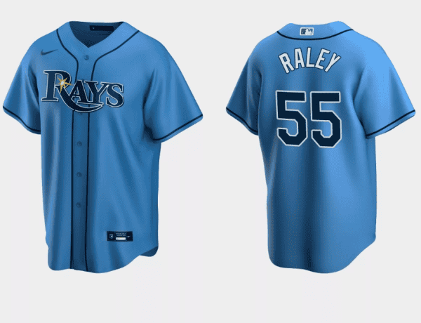 Tampa Bay Rays #55 Luke Raley Light Blue Cool Base Stitched Jersey