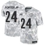Pittsburgh Steelers #24 Joey Porter Jr. Arctic Camo 2024 F.U.S.E. Salute To Service Limited Stitched Jersey