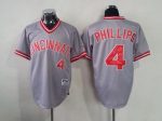 Reds #4 Brandon Phillips Grey 1991 Turn Back The Clock Stitched Jersey