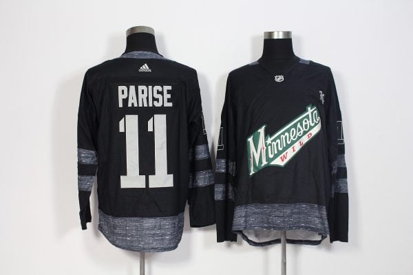 Minnesota Wild #11 Zach Parise Black 1917-2017 100th Anniversary Stitched Adidas Jersey