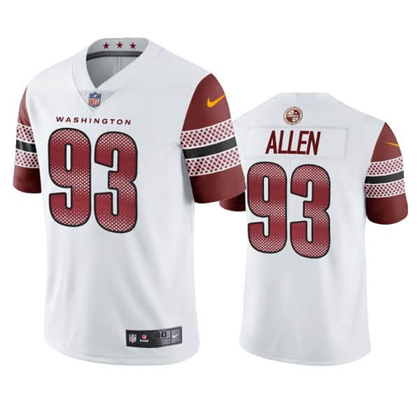 Washington Commanders #93 Jonathan Allen White Vapor Untouchable Stitched Football Jersey