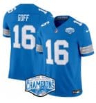 Detroit Lions #16 Jared Goff Blue 2024 NFC North Champions F.U.S.E. Vapor Limited Stitched Jersey
