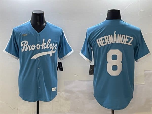 Brooklyn Dodgers #8 Enrique Hernandez Light Blue Stitched Jersey