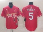 St. Louis Cardinals #5 Albert Pujols Red 2024 City Connect Stitched Jersey