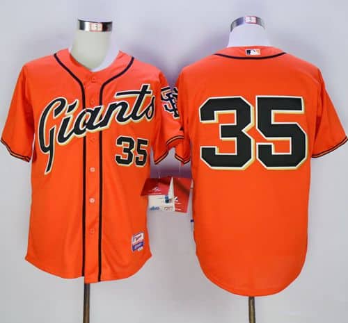 Giants #35 Brandon Crawford Orange Alternate Cool Base Stitched Jersey