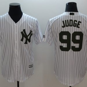 New York Yankees #99 Aaron Judge White Olive Cool Base Stitched Jersey