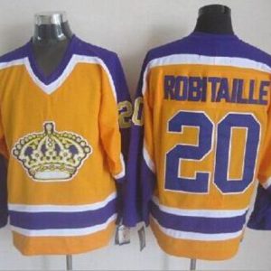 Kings #20 Luc Robitaille Yellow CCM Throwback Stitched Jersey
