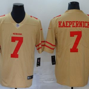 San Francisco 49ers #7 Colin Kaepernick Gold Inverted Legend Stitched Jersey