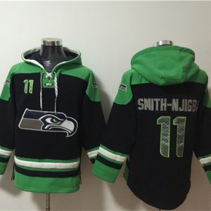 Seattle Seahawks #11 Jaxon Smith-Njigba Black Ageless Must-Have Lace-Up Pullover Hoodie