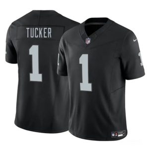 Las Vegas Raiders #1 Tre Tucker Black 2025 F.U.S.E. Vapor Stitched Jersey