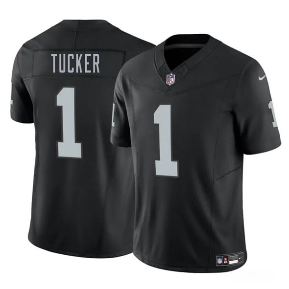 Las Vegas Raiders #1 Tre Tucker Black 2025 F.U.S.E. Vapor Stitched Jersey