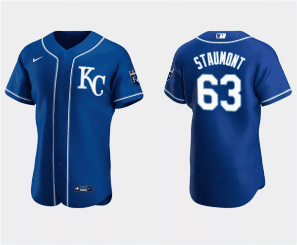 Kansas City Royals #63 Josh Staumont Royal Flex Base Stitched Jersey