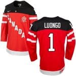 Olympic CA. #1 Roberto Luongo Red 100th Anniversary Stitched Jersey
