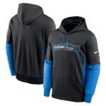 Los Angeles Chargers Black Color Block Fleece Performance Pullover Hoodie