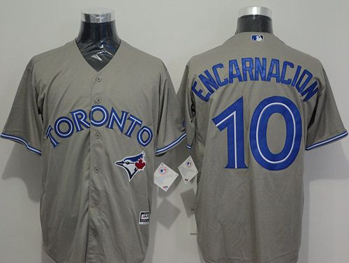 Blue Jays #10 Edwin Encarnacion Grey New Cool Base Stitched Jersey